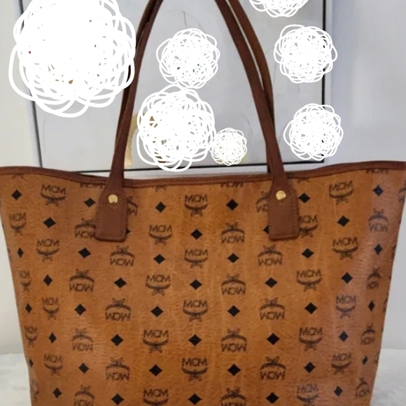 Authentic‼️Please Send To  Poshmark NEW RARE MCM STRIPE Logo Tote